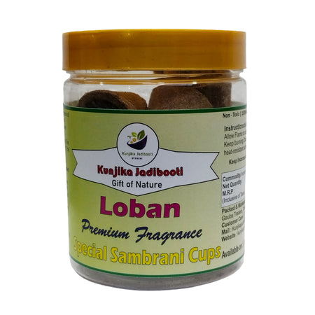 Kunjika Jadibooti Loban Organic Havan Cups/Sambrani Cups | Sambrani Dhoop Cups for Pooja- Jatamassi, Loban, Guggal - 15 Pcs