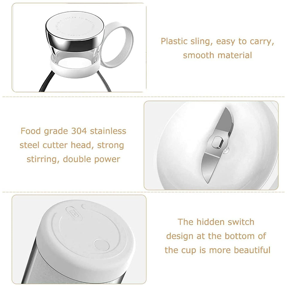 Electric Juicer Machine with Wireless & USB Rechargeable Battery | Mini Portable Blender Mixer Smoothie | Bottle Juicer Blender | Shake Maker Juice Mixer Fruit Juice & Vegetable Juice