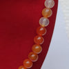 Red Sulemani / Banded Agate Crystal Round Beads Necklace 15 Inches 8mm Beads Semi precious Mala