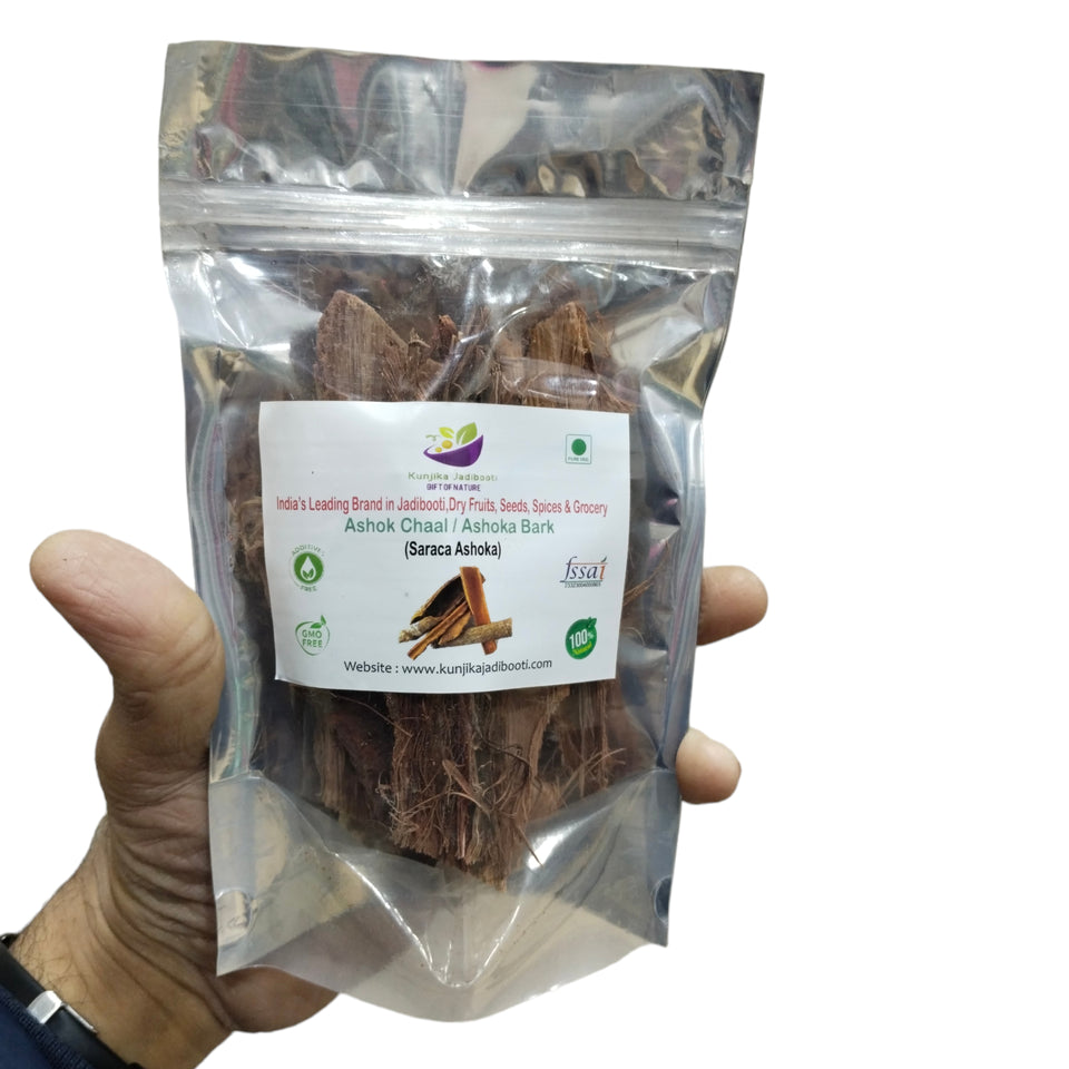 Kunjika Jadibooti Ashok Chaal - Ashoka Bark - Saraca Ashoka Bark - Ashok Tree Bark - 100 gm