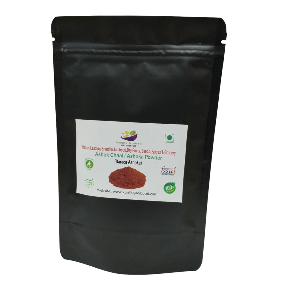 Kunjika Jadibooti Ashok Chaal Powder - Ashoka - Saraca Ashoka Bark powder - Ashok Tree Bark Powder - 100 gm