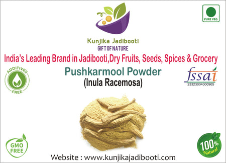 Kunjika Jadibooti Pushkarmool Powder -Inula Racemosa-Raw Herbs-Pushkar Mool-Orris Powder -Jadi Booti-Single Herbs Powder - 100 gm