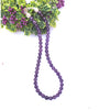 Amethyst Crystal Round Beads Necklace - 15 Inches, 6mm Beads (Semi-Precious Mala)