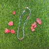 Ruby Zoisite Crystal Round Beads Necklace 15 Inches, 8mm Beads (Semi-Precious Mala)