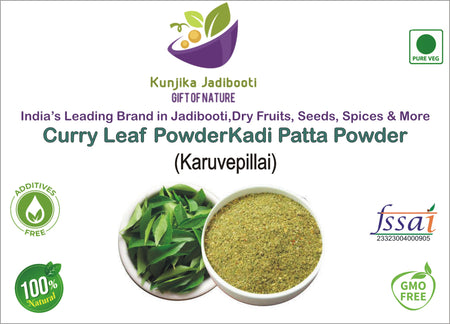 Kunjika Jadibooti Curry leaves Powder | Karuveppilai Powder | Kadi Patta Powder | Karibevu Powder for Hair & Eating (100 GM)