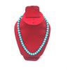 Turquoise Crystal Round Beads Necklace 15 Inches, 6 mm Beads (Semi-Precious Mala)