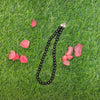 Black Agate Crystal Round Beads Necklace - 15 Inches, 8mm Beads (Semi-Precious Mala)
