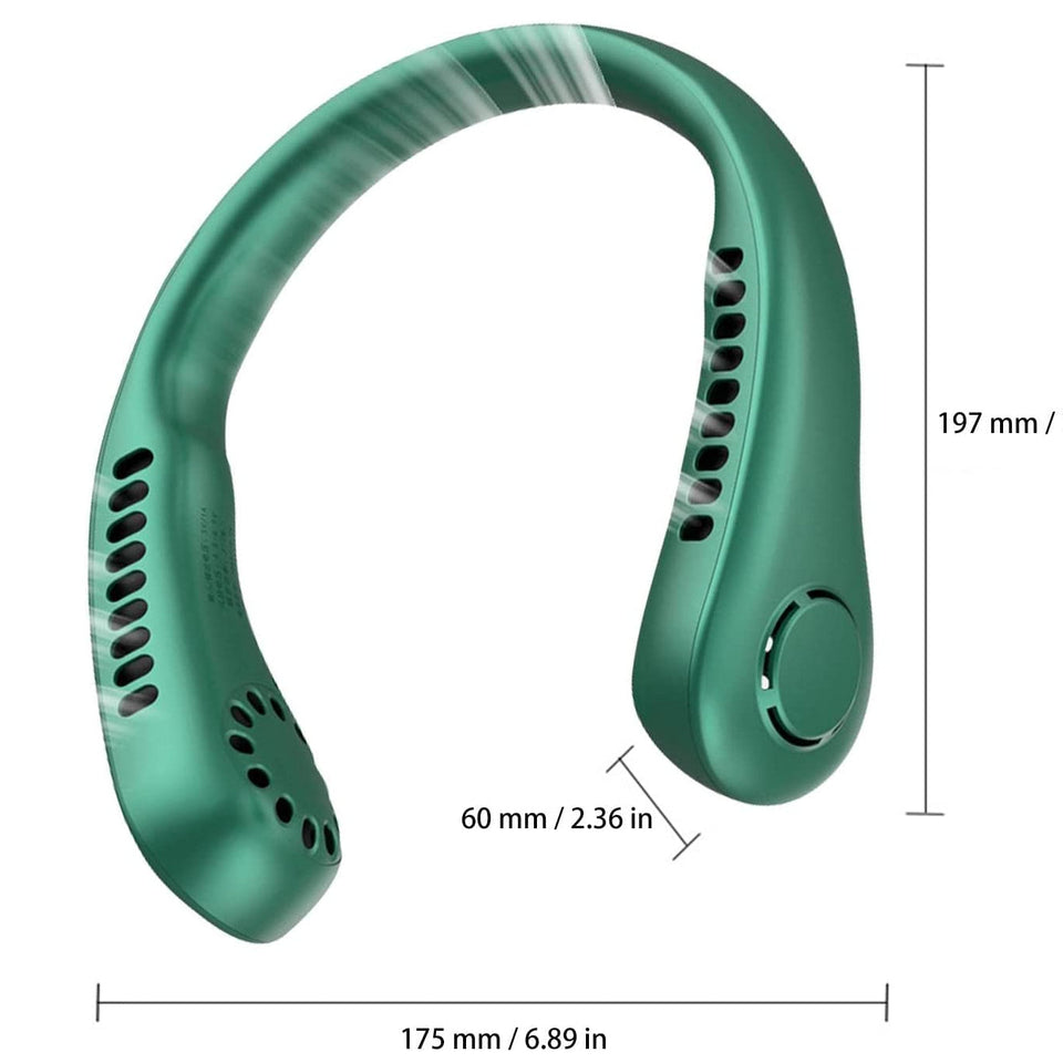 Portable Neck Fan,Hands Free Bladeless Fan, 360° Cooling Personal 3 Speeds Adjustment, 78 Air Outlet, Headphone Design, Rechargeable, USB Powered Fan for Outdoor Indoor