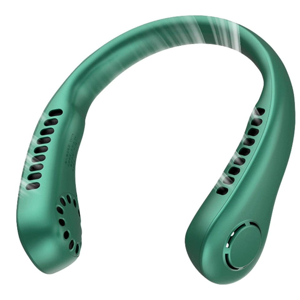 Portable Neck Fan,Hands Free Bladeless Fan, 360° Cooling Personal 3 Speeds Adjustment, 78 Air Outlet, Headphone Design, Rechargeable, USB Powered Fan for Outdoor Indoor