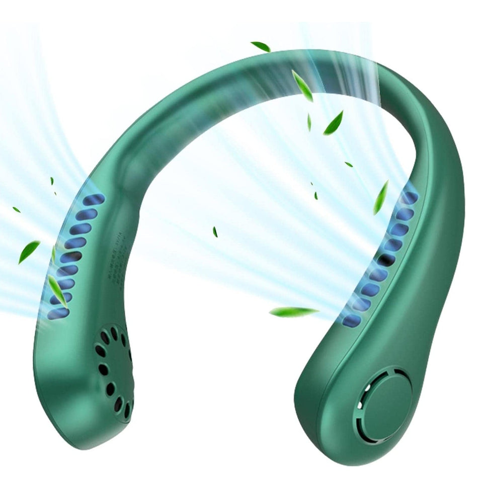 Portable Neck Fan,Hands Free Bladeless Fan, 360° Cooling Personal 3 Speeds Adjustment, 78 Air Outlet, Headphone Design, Rechargeable, USB Powered Fan for Outdoor Indoor