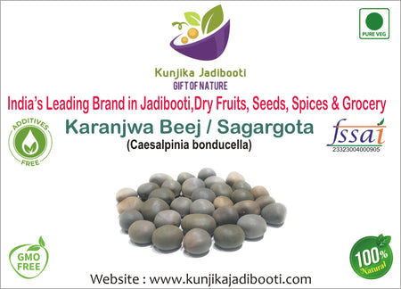 Kunjika Jadibooti Sagargota / Fever Nut /Caesalpinia Bonducella/ Karanjwa / Vajra Bijaka/ Indian Beech/ Lata Karanj/ Saargota -100 grams
