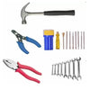 Hand Toolkit Combo - Combination Plier with Joint Cutter+Claw Hammer Steel Shaft Shock resistant rubber grip +Screw Driver Set With Line Tester and 8 bits + New 8 pcs Spanner Set + Wire Cutter and Stripper