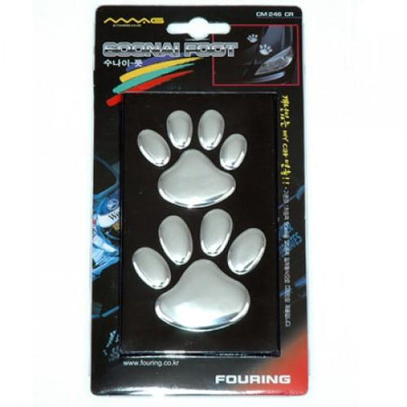 Soonai Foot Mark Silver Car Sticker Lucky Charm - halfrate.in
