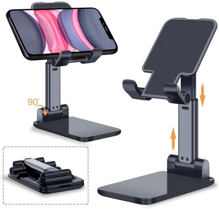 Heavy Mobile Stand for Table Phone Holder Desk Accessories for Home Office Flexible Height Angle Adjustment for All Mobile & Tablet Metal Original