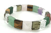 Chakra Stone Pyramid Shaped Bracelet, Multi Stone Feng Shui Crystal Pyramid Power Bracelet