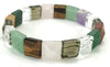 Chakra Stone Pyramid Shaped Bracelet, Multi Stone Feng Shui Crystal Pyramid Power Bracelet