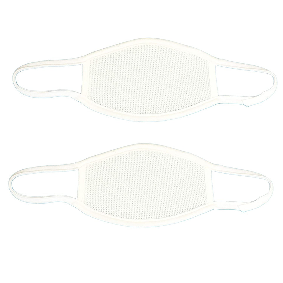 Ratehalf® White Lycra Anti-Dust Anti Pollution Reusable Washable Wind and Dust Proof Safety Dual Filter Face Mouth Mask For Men and Women - halfrate.in