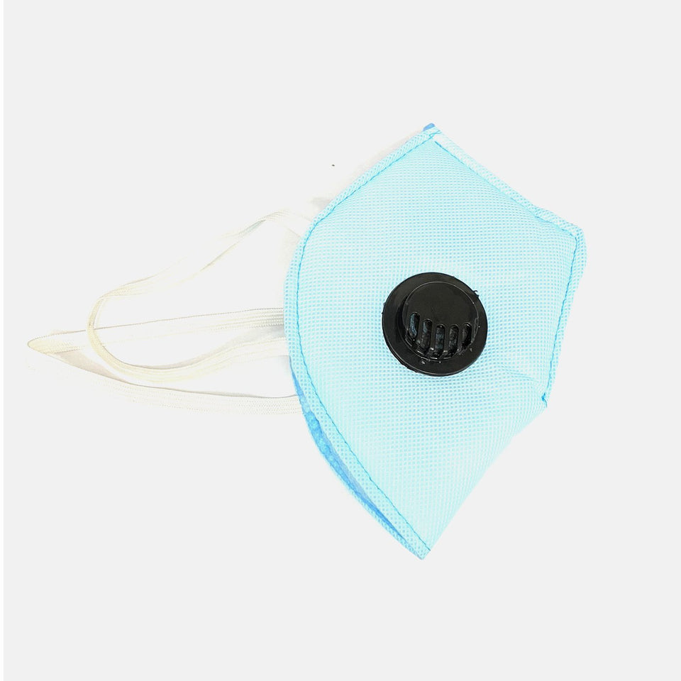 Ratehalf® High filtration 4 ply Reusable Wellness Mask with PU foam Three Layer Dust Pollution Washable Mask with Breathing valve (Blue) -1pc - halfrate.in