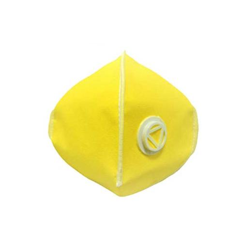 Ratehalf® 3 ply Yellow High filtration Reusable Wellness Mask Dust Pollution Washable Mask with Breathing valve -1pc - halfrate.in