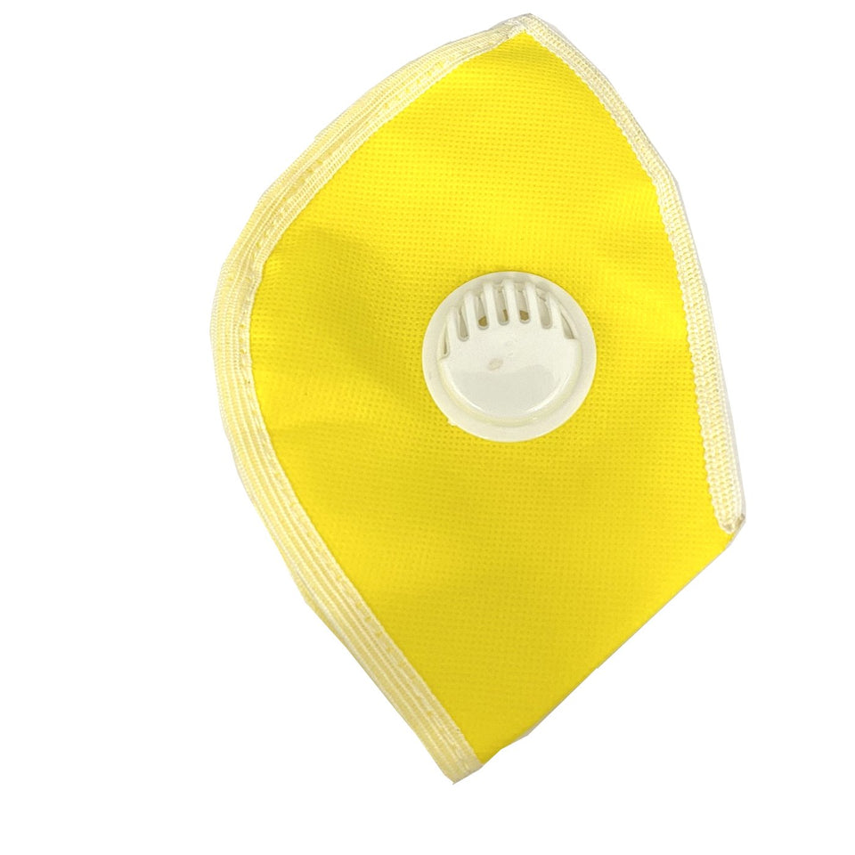 Ratehalf® 3 ply Yellow High filtration Reusable Wellness Mask Dust Pollution Washable Mask with Breathing valve -1pc - halfrate.in