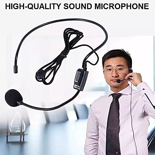 Universal Head Band 3.5mm Unidirectional Head mic Flexible Wired Mic Plug & Play Microphone for Voice Amplifier Teachers Presentations Recording Neck Mic