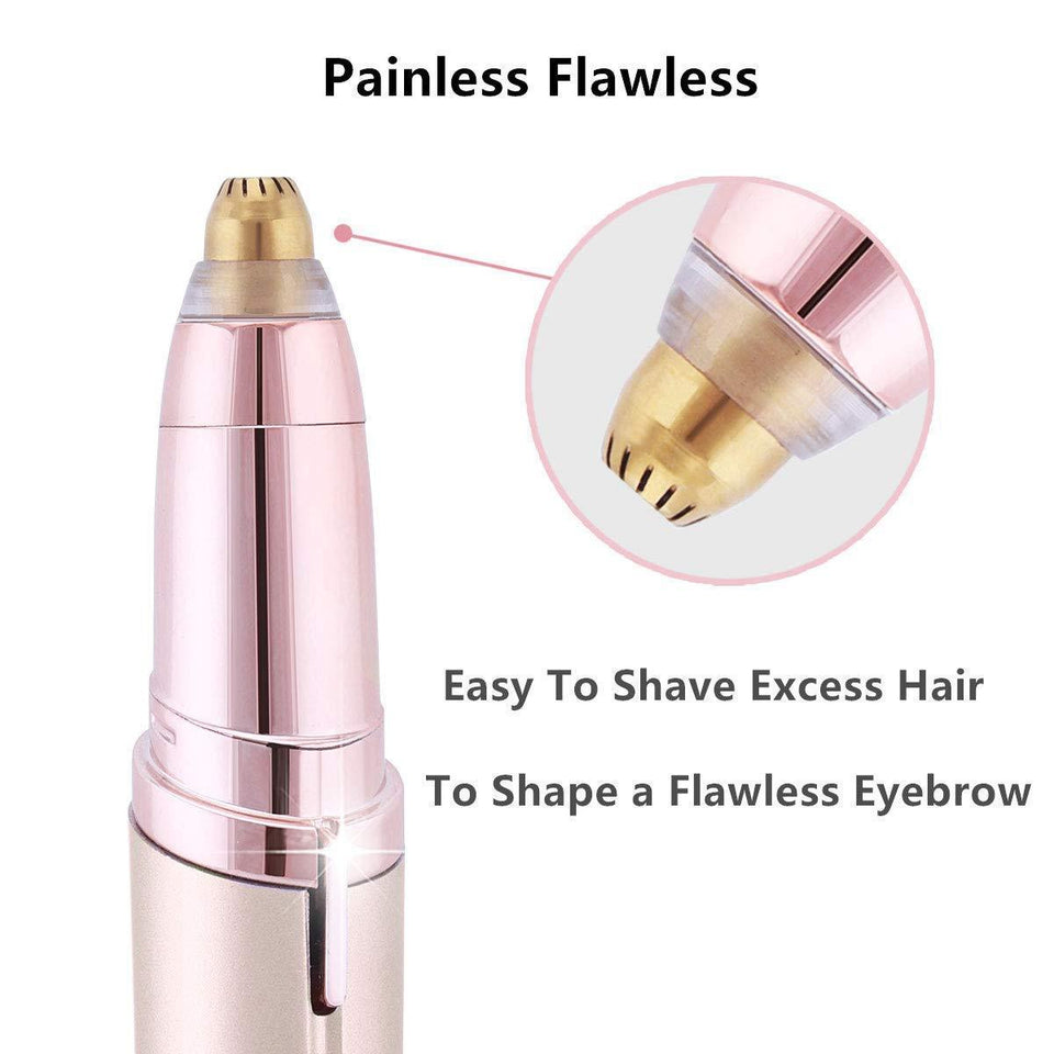 Flawless Eyebrow Hair Remover, Electric Painless Facial Hair Remover Trimmers with LED Light for Women - halfrate.in