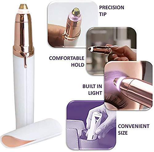 Flawless Eyebrow Hair Remover, Electric Painless Facial Hair Remover Trimmers with LED Light for Women - halfrate.in