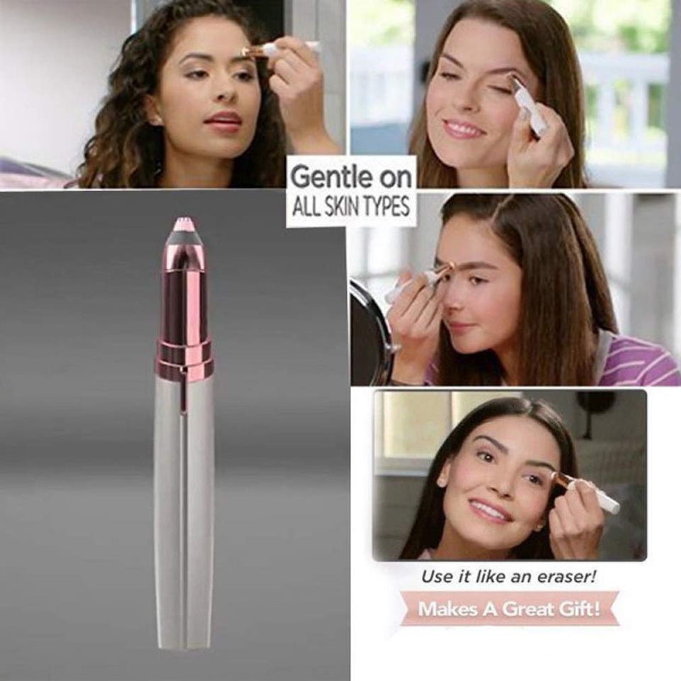 Flawless Eyebrow Hair Remover, Electric Painless Facial Hair Remover Trimmers with LED Light for Women - halfrate.in