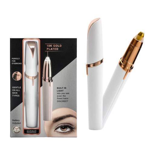 Flawless Eyebrow Hair Remover, Electric Painless Facial Hair Remover Trimmers with LED Light for Women - halfrate.in