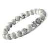 Howlite Natural Gemstone Bracelet Semi precious 8mm Beads Feng Shui Crystal Chakra Aura Personal Reiki Healing Crystals