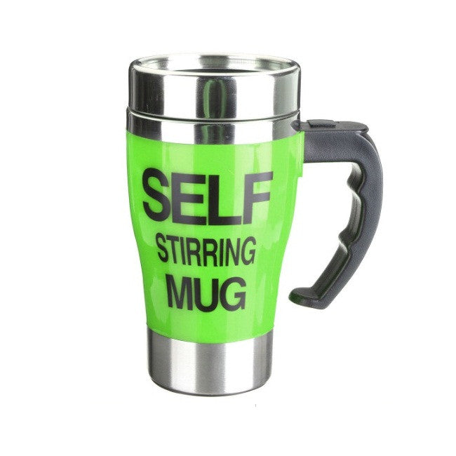 Premium Stainless Steel Self Stirring Automatic Coffee Mixing Battery Powered Mug Cup - halfrate.in