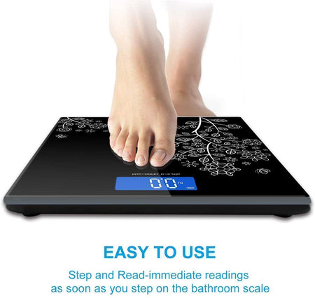 Glass Weighing Scale Printed Electronic Thick Tempered Glass LCD Display Digital Personal Bathroom Health Body Weight Scale