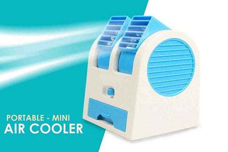 Mini USB Air Cooler Fragrance Air Conditioner Cooling Fan Cooling Portable Desktop Dual Blade-less - halfrate.in