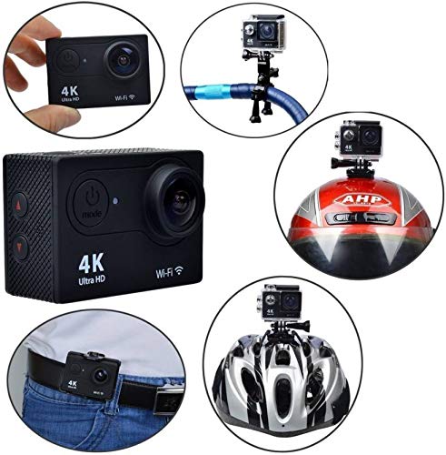 4K Water Resistant Sports Wi Fi Action Camera with Remote Control and 2 Inch Display