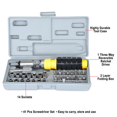 Combo Pack Snap n Grip All in one Multi Purpose Double Sided Wrench Spanner & 41 PCS Screwdriver Set Power & Hand Tool Kit