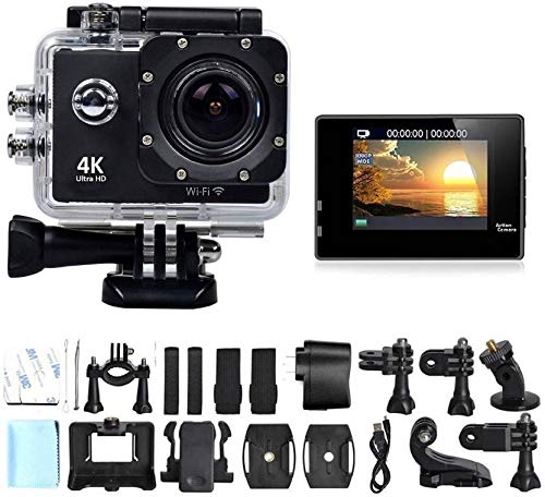4K Water Resistant Sports Wi Fi Action Camera with Remote Control and 2 Inch Display