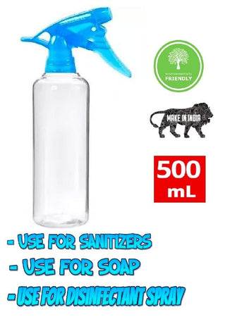 500 ml Empty Plastic Random Color Refillable Fine Mist Spray Bottle for Multipurpose Like sanitizing - halfrate.in