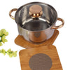 Square Shape Heating Insulation Wooden Coaster Heat Table Ware Pad Place mat for Hot Utensils - set of 2 - halfrate.in