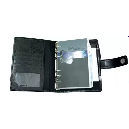 2025 Faux Leather Diary Business Organizer-Planner/Daily Planner Personal Diary, Card-Document Holder (Black) Big size - 9.5 X 7 Inches