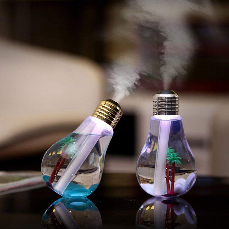 Air humidifier light bulb humidifier portable desktop LED 7 color night light humidifier (Multi Color) Portable Room Air Purifier (Multicolor)