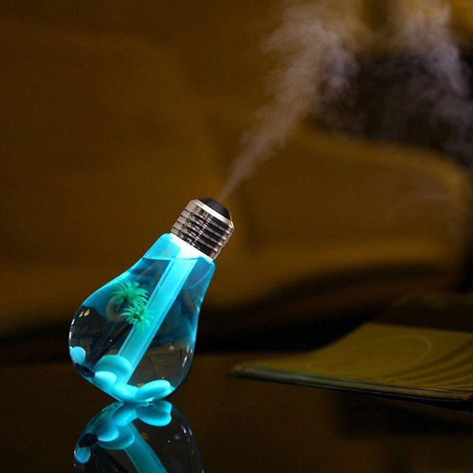 Portable LED Light Bulb Air Humidifier with 7 Color Night Light