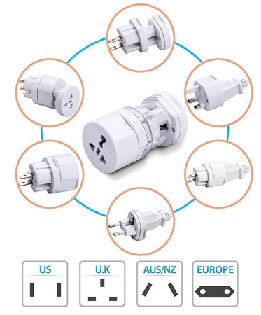 Ekdant® Universal Travel Adapter Round All in One -Supports over 150 Countries Including US, AUS, NZ, Europe, UK - halfrate.in