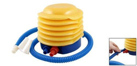 Blue Yellow Plastic Hand Foot Pump Inflator cum deflator for toys, inflatables, pillows, bed etc - halfrate.in