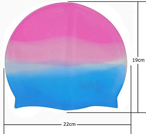 Waterproof Silicone Swimming Cap/Swimming Hair Protection Cap/Swimming Head Cover for Men and Women Multicolour - halfrate.in