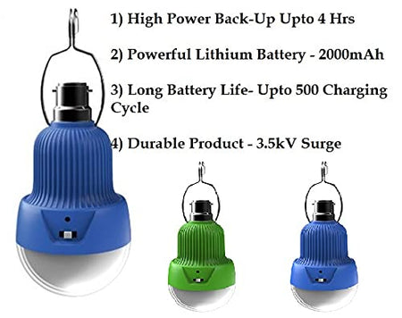 Inverter AC DC Bulb Upto 4 Hours Backup Power, Eco-Friendly, Emergency and Rechargeable Bulb, AC / DC Ultra Efficient LED Bulb