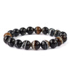 Black Sulemani Hakik / Banded Agate Onyx Bracelet  8 mm Beads Natural Crystal Healing Bracelet Gemstone Jewellery Beaded Stone Bracelet for Men & Women