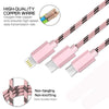 3 in 1 Nylon Braided Multiple USB Charger Cable Micro USB/Type C Compatible with Apple Android Tablet and More Device (1 Meter) - halfrate.in