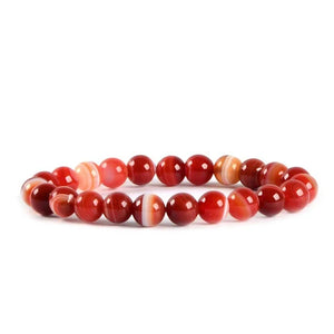 Red Sulemani / Botswana Agate Bracelet 8 mm Beads Stretchable Bracelet Round Shape for Reiki Healing and Crystal Semi Precious Gemstone