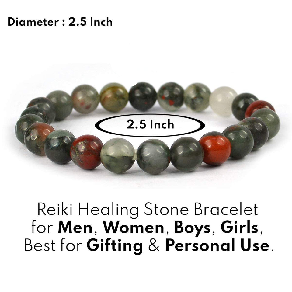 Natural Bloodstone Bracelet 6 mm Beads Bracelet Round Shape for Reiki Healing and Crystal Healing Stone Semi Precious Gemstones Stretchable Bracelet