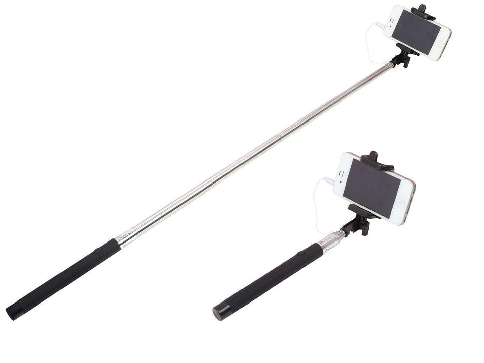 Ekdant® Selfie Stick Monopod for Mobile Phone for clicking Photos & Making Video with Attached AUX Cable | for iPhone and Android Mobile Phones - halfrate.in